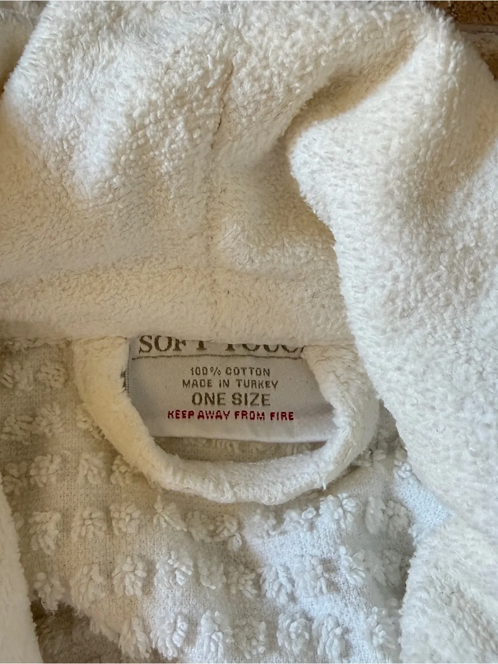 St. Regis Waffle Knit White Spa Robe with Tie Belt